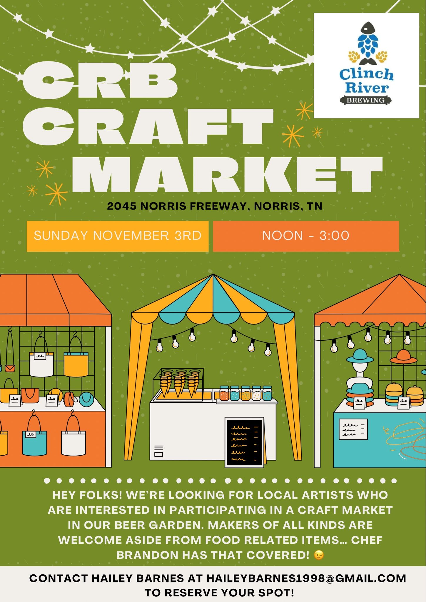 Craft market flyer describing event information already present