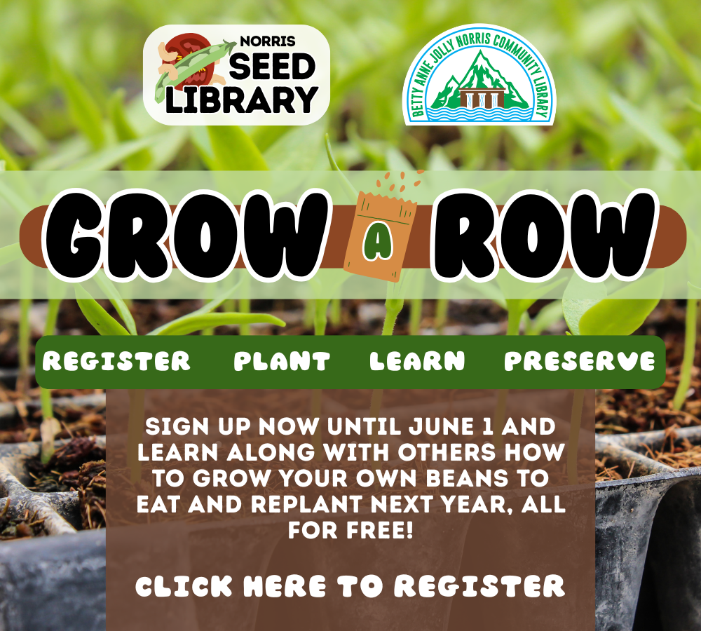 Sign up to Grow A Row of beans with us! Click the image to register before June 1st.